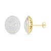 Thumbnail Image 3 of 0.69 CT. T.W. Composite Oval Diamond Frame Stud Earrings in 10K Gold