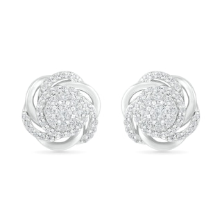 0.45 CT. T.W. Composite Diamond Love Knot Stud Earrings in 10K Gold