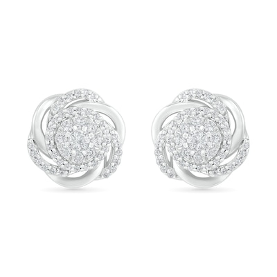 0.45 CT. T.W. Composite Diamond Love Knot Stud Earrings in 10K Gold