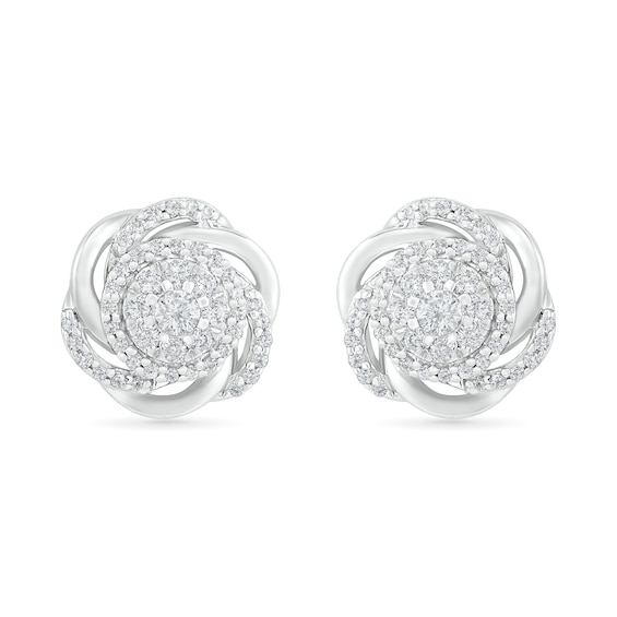 0.45 CT. T.W. Composite Diamond Love Knot Stud Earrings in 10K Gold