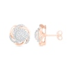 Thumbnail Image 2 of 0.45 CT. T.W. Composite Diamond Love Knot Stud Earrings in 10K Rose Gold