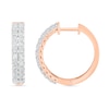 CT. T.W. Diamond Double Row Hoop Earrings in 10K Rose Gold