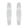 0.45 CT. T.W. Diamond Double Row Hoop Earrings in 10K Gold