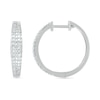 0.45 CT. T.W. Diamond Double Row Hoop Earrings in 10K Gold