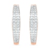 0.45 CT. T.W. Diamond Double Row Hoop Earrings in 10K Rose Gold