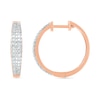 0.45 CT. T.W. Diamond Double Row Hoop Earrings in 10K Rose Gold