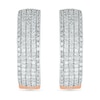 0.95 CT. T.W. Diamond Multi-Row Hoop Earrings in 10K Rose Gold