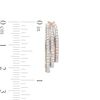 0.95 CT. T.W. Diamond Graduated Split Triple Row Hoop Earrings in 10K Rose Gold