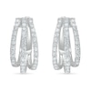 0.95 CT. T.W. Diamond Split Triple Row Hoop Earrings in 10K Gold