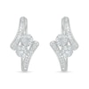 Thumbnail Image 0 of 0.23 CT. T.W. Composite Diamond Duo Bypass Hoop Earrings in 10K White Gold