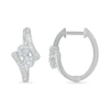 Thumbnail Image 2 of 0.23 CT. T.W. Composite Diamond Duo Bypass Hoop Earrings in 10K White Gold
