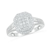 Thumbnail Image 0 of 0.45 CT. T.W. Composite Diamond Double Octagonal Frame Split Shank Ring in 10K White Gold