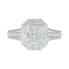 Thumbnail Image 1 of 0.45 CT. T.W. Composite Diamond Double Octagonal Frame Split Shank Ring in 10K White Gold