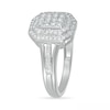 0.45 CT. T.W. Composite Diamond Double Octagonal Frame Split Shank Ring in 10K Gold