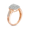 Thumbnail Image 3 of 0.45 CT. T.W. Composite Diamond Double Octagonal Frame Split Shank Ring in 10K Rose Gold