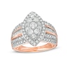 1.45 CT. T.W. Composite Marquise Diamond Frame Ring in 10K Rose Gold