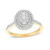 Thumbnail Image 1 of 0.45 CT. T.W. Composite Oval Diamond Double Frame Ring in 10K Gold