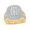 Thumbnail Image 1 of 1.45 CT. T.W. Composite Diamond Double Cushion-Shaped Frame Ring in 10K Gold