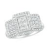 0.69 CT. T.W. Composite Diamond Rectangular Frame Trio Ring in 10K Gold