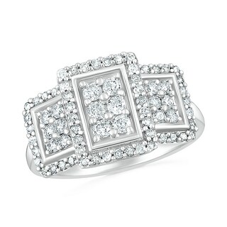 0.69 CT. T.W. Composite Diamond Rectangular Frame Trio Ring in 10K Gold