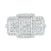 0.69 CT. T.W. Composite Diamond Rectangular Frame Trio Ring in 10K Gold