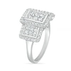 Thumbnail Image 2 of 0.69 CT. T.W. Composite Diamond Rectangular Frame Trio Ring in 10K White Gold