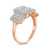 0.69 CT. T.W. Composite Diamond Rectangular Frame Trio Ring in 10K Rose Gold