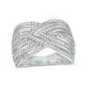 Thumbnail Image 0 of 0.45 CT. T.W. Diamond Chevron Pattern Multi-Row Crossover Ring in 10K White Gold