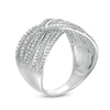 Thumbnail Image 2 of 0.45 CT. T.W. Diamond Chevron Pattern Multi-Row Crossover Ring in 10K White Gold