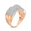 0.95 CT. T.W. Diamond Twist Shank Crossover Ring in 10K Rose Gold