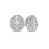 Thumbnail Image 0 of 0.75 CT. T.W. Composite Oval Diamond Frame Stud Earrings in 10K White Gold
