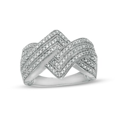 0.45 CT. T.W. Diamond Zig-Zag Crossover Ring in 10K Gold