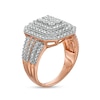 Thumbnail Image 2 of 0.95 CT. T.W. Composite Diamond Triple Frame Multi-Row Ring in 10K Rose Gold