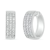 0.95 CT. T.W. Diamond Triple Row Hoop Earrings in 10K White Gold