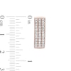 Thumbnail Image 3 of 0.95 CT. T.W. Diamond Triple Row Hoop Earrings in 10K Rose Gold