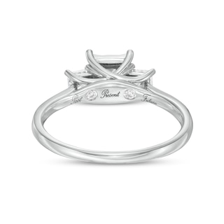 0.50 CT. T.W. Princess-Cut Diamond Past Present Future® Engagement Ring in 10K White Gold