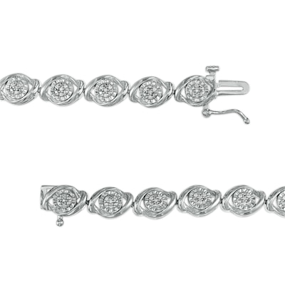 0.25 CT. T.W. Composite Diamond Marquise Link Bracelet in Sterling Silver - 7.5"