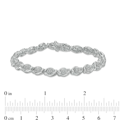 0.25 CT. T.W. Composite Diamond Marquise Link Bracelet in Sterling Silver - 7.5"