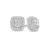 Thumbnail Image 0 of 0.16 CT. T.W. Composite Cushion-Shaped Diamond Frame Stud Earrings in 10K White Gold