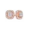 0.16 CT. T.W. Quad Diamond Cushion-Shaped Frame Stud Earrings in 10K Rose Gold