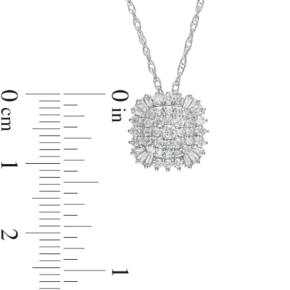 0.50 CT. T.W. Composite Cushion-Shaped Diamond Frame Pendant in 10K White Gold