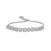 1.00 CT. T.W. Diamond Frame Alternating Bolo Bracelet in Sterling Silver – 9.5"