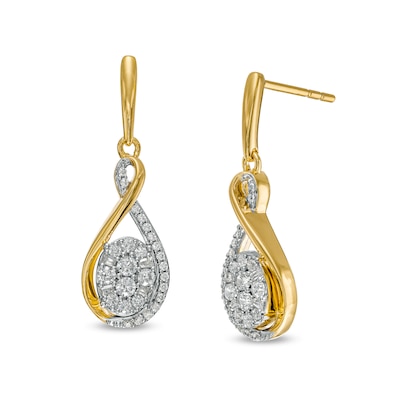 0.50 CT. T.W. Composite Oval Diamond Loop Drop Earrings in 10K Gold