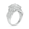 1.00 CT. T.W. Composite Diamond Double Cushion-Shaped Frame Vintage-Style Engagement Ring in 10K White Gold