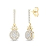 Thumbnail Image 0 of By Women for Women 0.33 CT. T.W. Composite Diamond Frame Lotus Flower Drop Earrings in 10K Gold