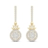 Thumbnail Image 1 of By Women for Women 0.33 CT. T.W. Composite Diamond Frame Lotus Flower Drop Earrings in 10K Gold