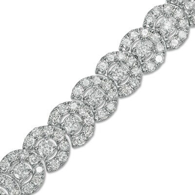 10.00 CT. T.W. Diamond Circle Line Bracelet in 10K White Gold – 7.25"