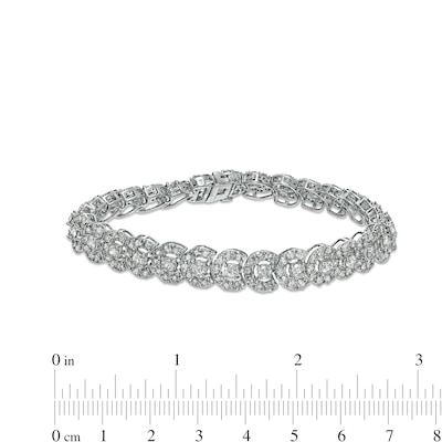 10.00 CT. T.W. Diamond Circle Line Bracelet in 10K White Gold – 7.25"