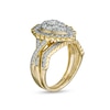 Thumbnail Image 2 of 1.37 CT. T.W. Composite Pear-Shaped Diamond Frame Scallop Edge Bridal Set in 10K Gold