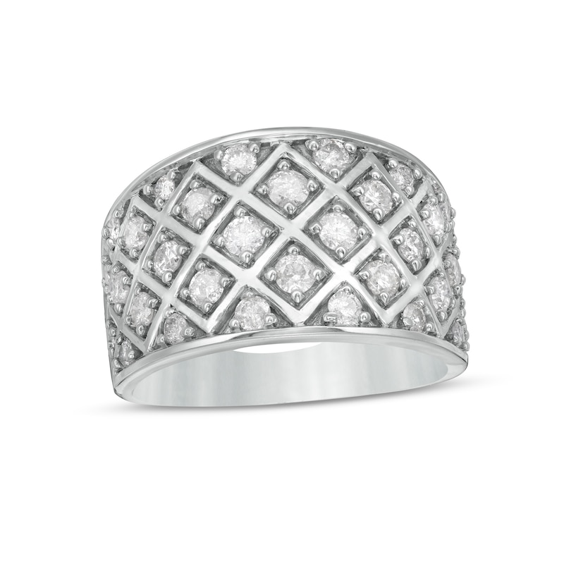 0.95 CT. T.W. Diamond Quilt Anniversary Band in Sterling Silver|Peoples Jewellers